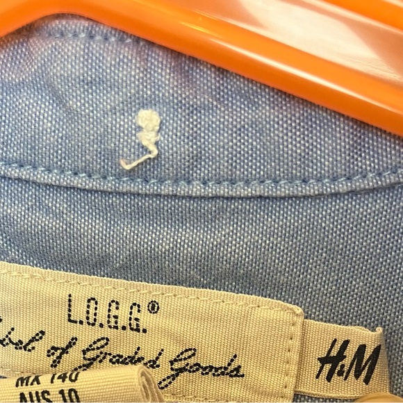 H&M Boys Blue Shirt Long Sleeve Button Down. Size 9-10Y - Picture 4 of 4